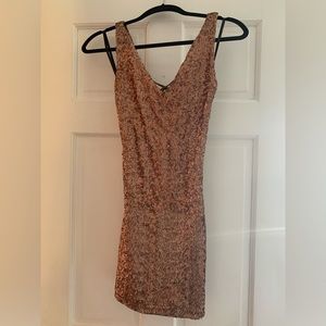 bebe DONA Sparkle Sequin Lace Up Party Dress size S